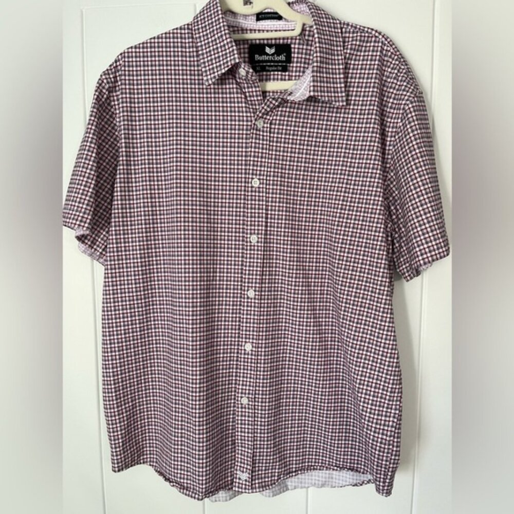 Buttercloth Men's Checkered Button-Down Shirt